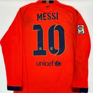 Messi #10 Barcelona 2014/2015 Away ORIGINAL Nike Long Sleeve Soccer Jersey (L)